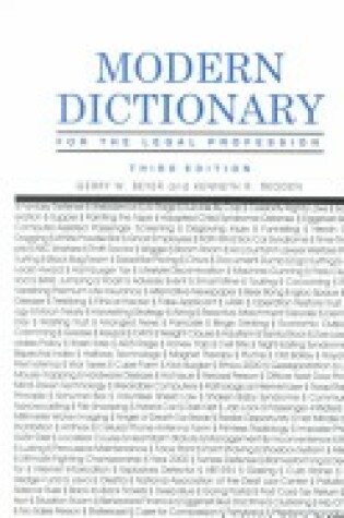 Cover of Modern Dictionary for the Legal Profession