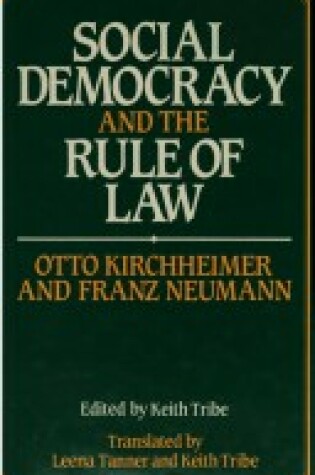 Cover of Social Democracy and the Rule of Law