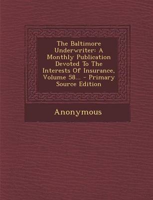 Book cover for The Baltimore Underwriter