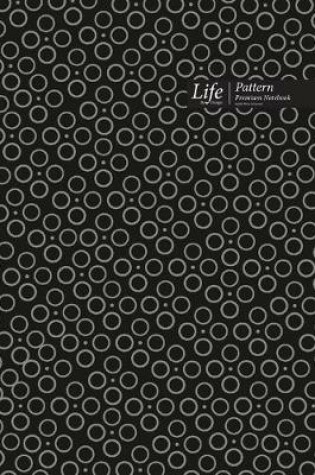 Cover of Ringed Dots Pattern Composition Notebook, Dotted Lines, Wide Ruled Medium Size 6 x 9 Inch (A5), 144 Sheets Black Cover