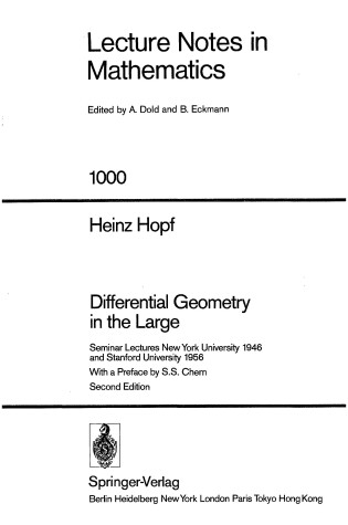 Book cover for Differential Geometry in the Large