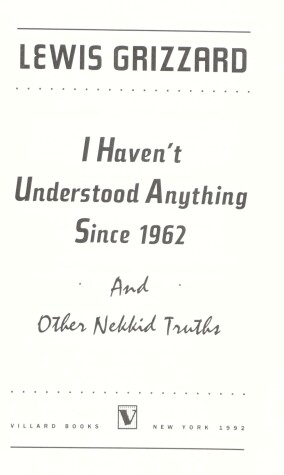 Book cover for I Haven't Understood Anything since