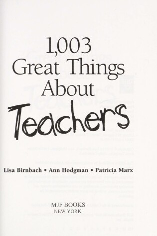 Cover of 1,003 Great Things about Teachers
