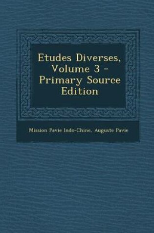 Cover of Etudes Diverses, Volume 3 - Primary Source Edition