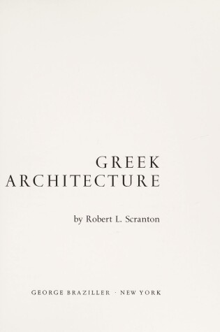 Cover of Greek Architecture