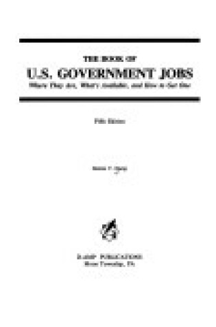 Cover of The Book of U.S. Government Jobs