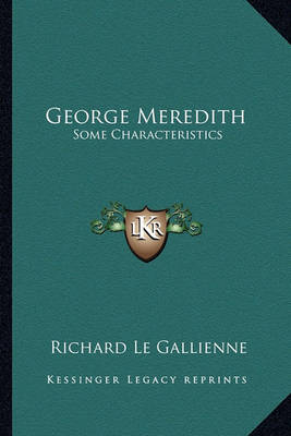 Book cover for George Meredith