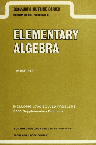 Cover of Schaum's Outline of Theory and Problems of Elementary Algebra