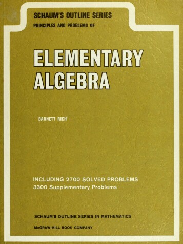 Book cover for Schaum's Outline of Theory and Problems of Elementary Algebra