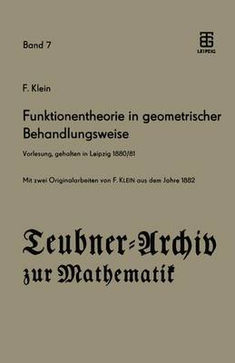 Book cover for Funktionentheorie in Geometrischer Behandlungsweise