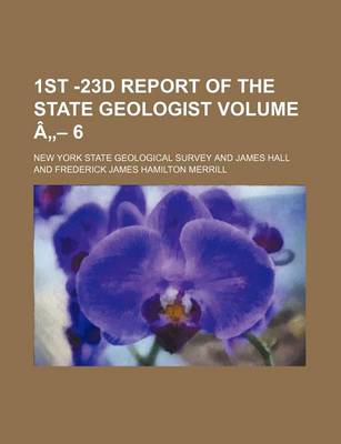 Book cover for 1st -23d Report of the State Geologist Volume a - 6