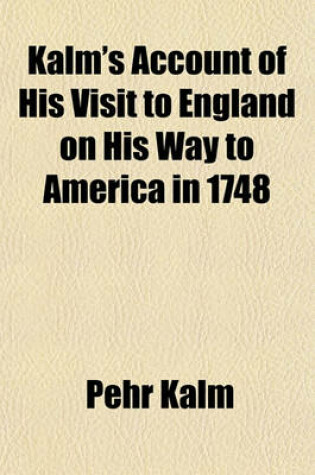 Cover of Kalm's Account of His Visit to England on His Way to America in 1748