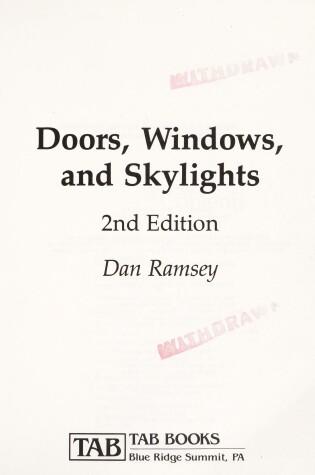 Cover of Doors, Windows and Skylights