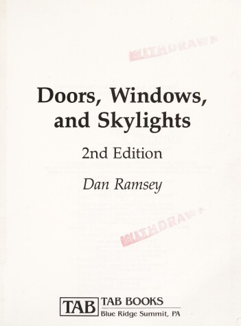 Book cover for Doors, Windows and Skylights