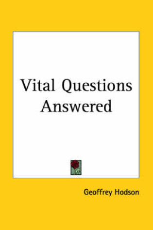 Cover of Vital Questions Answered (1959)