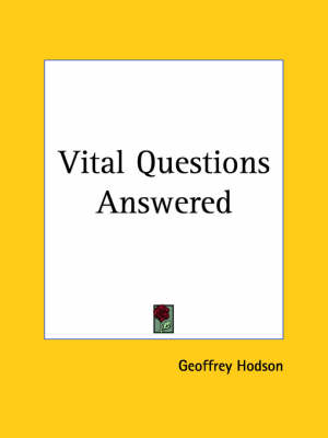 Book cover for Vital Questions Answered (1959)