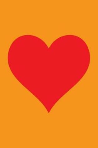 Cover of 100 Page Blank Notebook - Red Heart on Orange