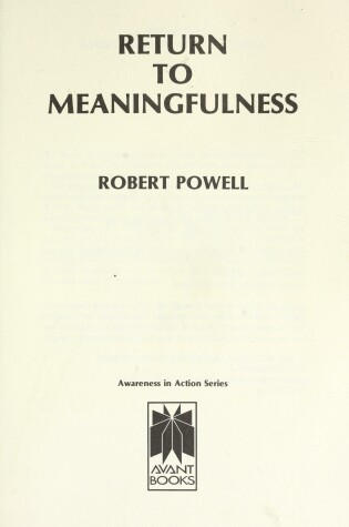 Cover of Return to Meaningfulness