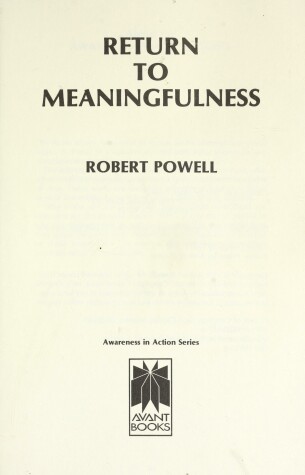 Book cover for Return to Meaningfulness