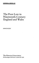 Book cover for Poor Law in Nineteenth-century England and Wales