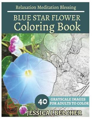 Book cover for Blue Star Flower Coloring Book for Adults Relaxation Meditation Blessing