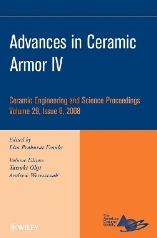 Cover of Advances in Ceramic Armor IV, Volume 29, Issue 6