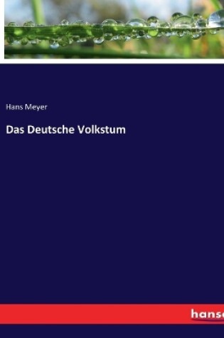 Cover of Das Deutsche Volkstum