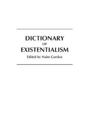 Cover of Dictionary of Existentialism