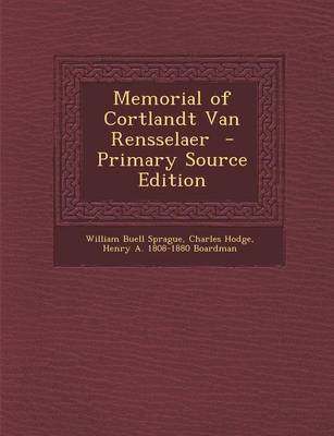 Book cover for Memorial of Cortlandt Van Rensselaer - Primary Source Edition