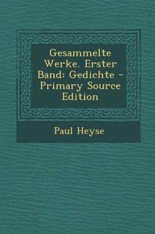 Cover of Gesammelte Werke. Erster Band