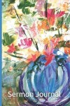 Book cover for Sermon Journal - Blue Vase with Spring Flowers