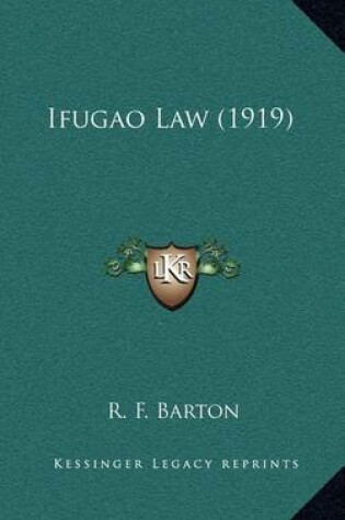 Cover of Ifugao Law (1919)