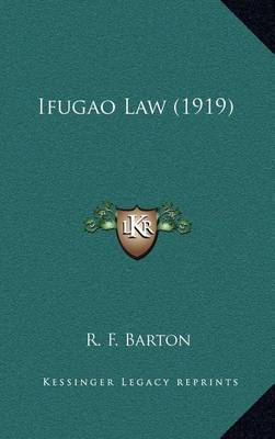 Book cover for Ifugao Law (1919)