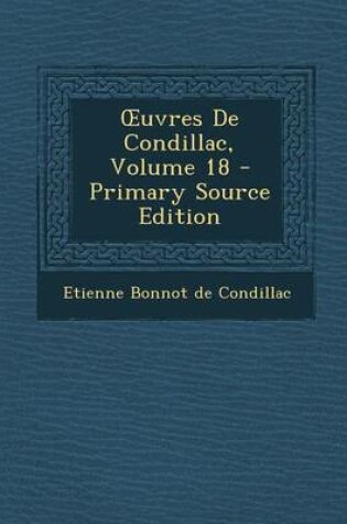 Cover of Uvres de Condillac, Volume 18