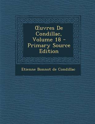 Book cover for Uvres de Condillac, Volume 18