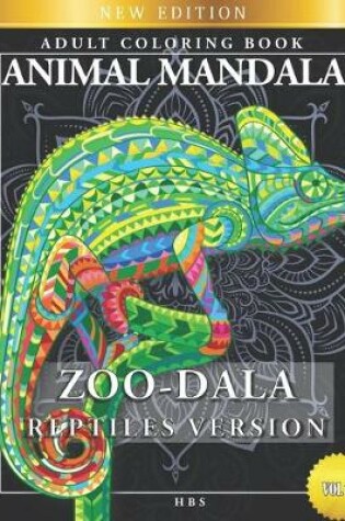 Cover of Zoo-Dala Reptiles Version Vol 15, Animal Mandala, Adult Coloring Book