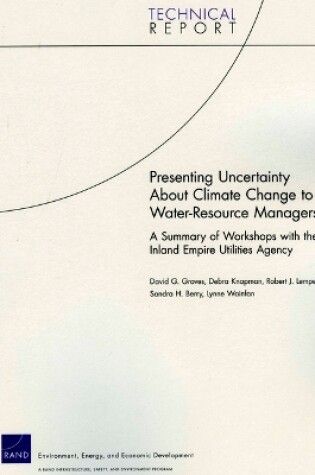 Cover of Presenting Uncertainty About Climate Change to Water-resource Managers