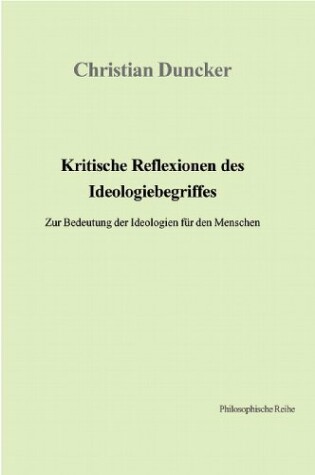 Cover of Kritische Reflexionen Des Ideologiebegriffes