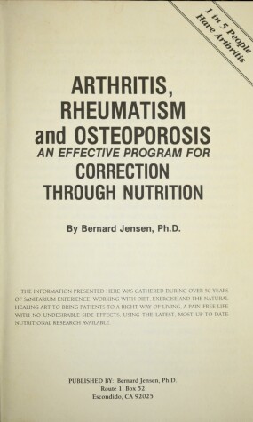 Book cover for Arthritis, Rheumatism and Osteoporosis