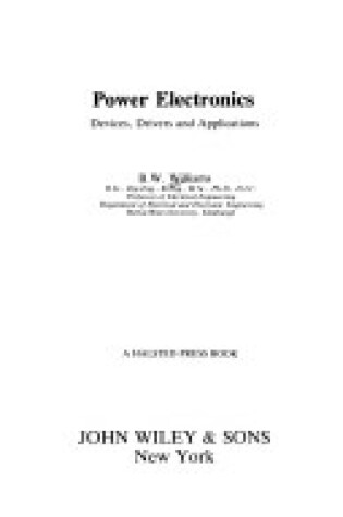Cover of Power Electronics - Devices,