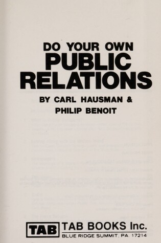 Cover of Do Your Own Public Relations