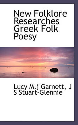 Book cover for New Folklore Researches Greek Folk Poesy