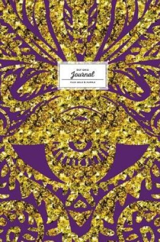 Cover of Dot Grid Journal. Faux Gold and Purple