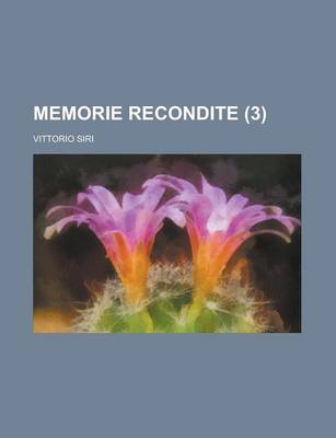 Book cover for Memorie Recondite (3)