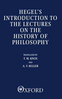 Book cover for Introduction to the Lectures on the History of Philosophy