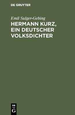 Book cover for Hermann Kurz, ein deutscher Volksdichter