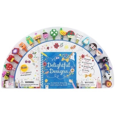 Cover of Delightful Designs 20 Pencil Eraser Set Fan