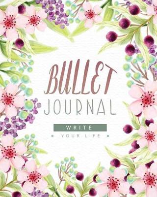 Book cover for Bullet Journal and Quarterly Planner with Blank Yearly & Monthly Calendar Has Habit Tracker, Size 8x10 150 Page 120 Dot Grid & 15 Lined Pages, Pink Flora in Tropical Rain Forest