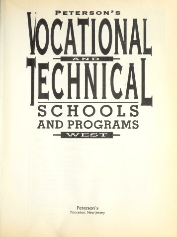 Book cover for Vocational & Technical Schools-West 1996