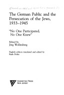 Cover of The German Public and the Persecution of Jews, 1933-45